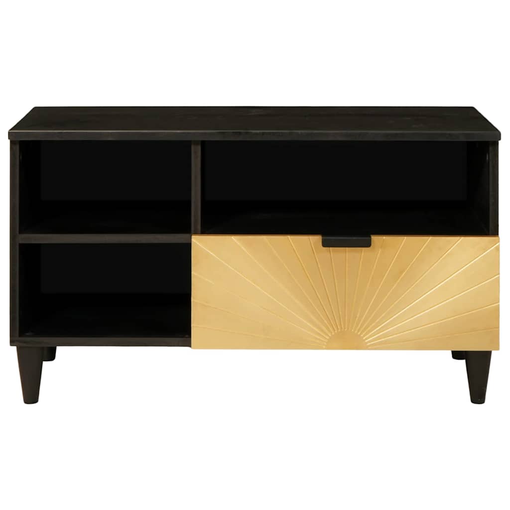 TV ormar Crna i zlatna 80 x 33 x 46 cm Konstruirano drvo