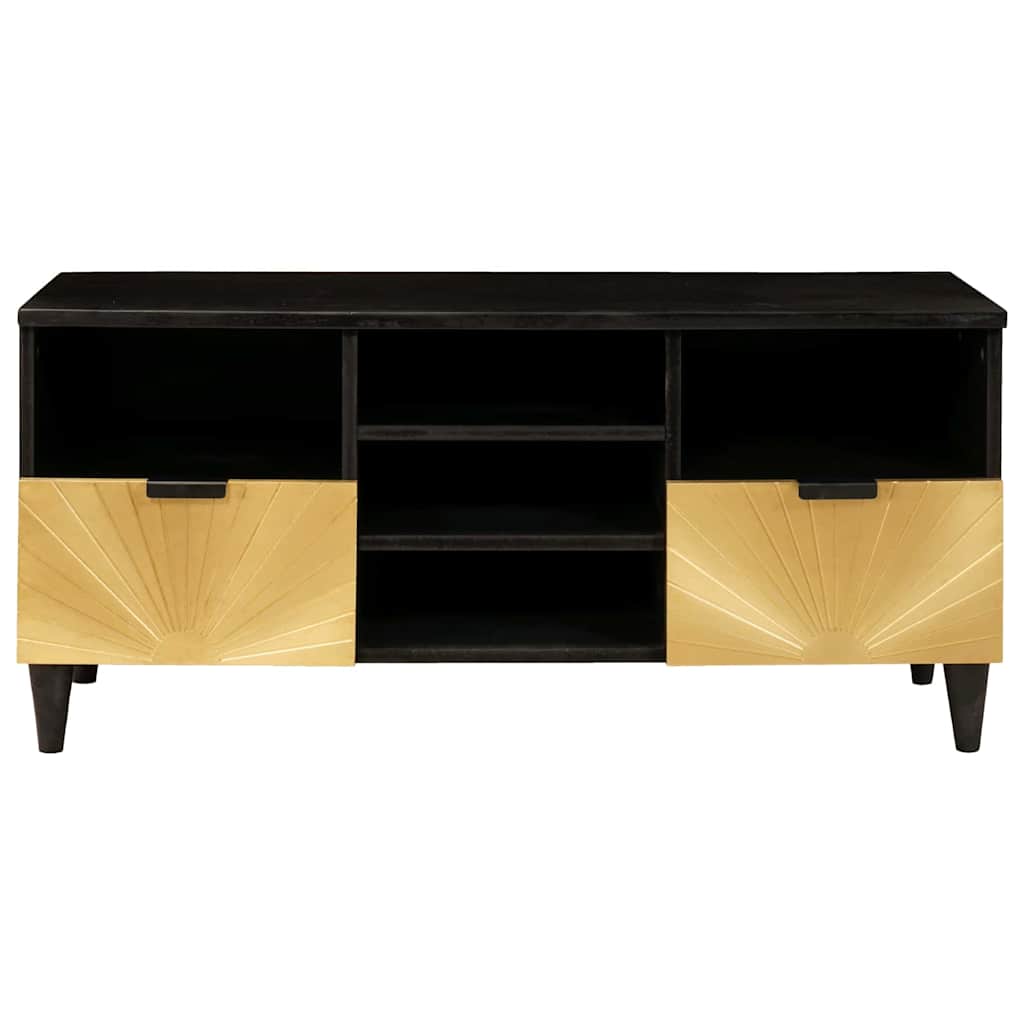 TV ormar Crna i zlatna 100 x 33 x 46 cm Konstruirano drvo