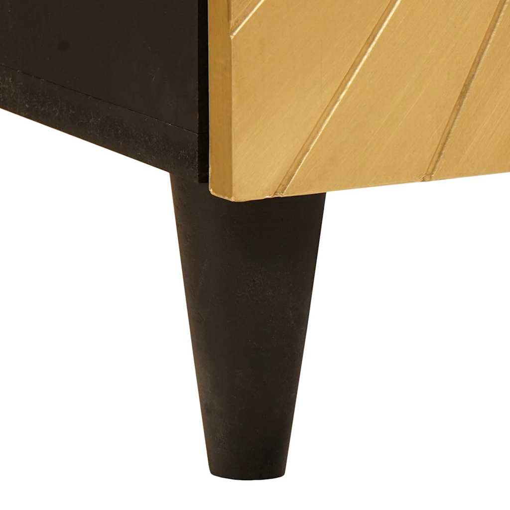 Kupaonski ormar s ladicama Crna i zlatna 38 x 33 x 160 cm
