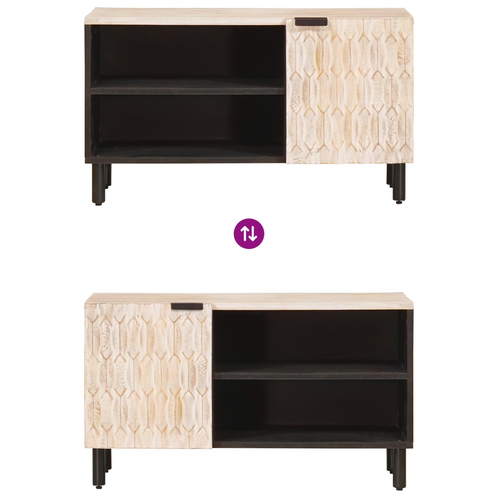 TV ormar Finš bijelog pranja 80 x 33 x 46 cm Čvrsto drvo manga