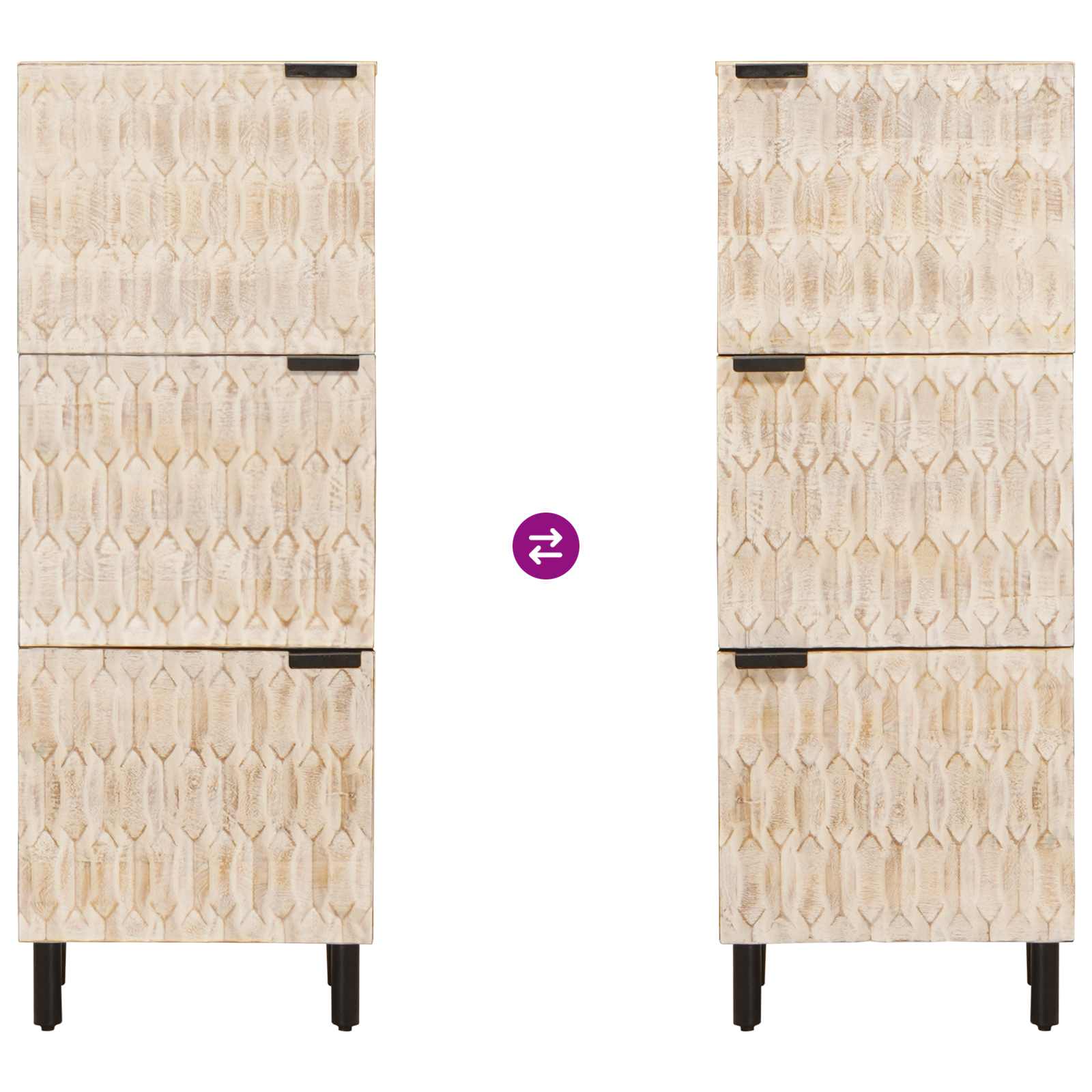 Highboard s pohranom Finš bijelog pranja 40 x 33 x 110 cm