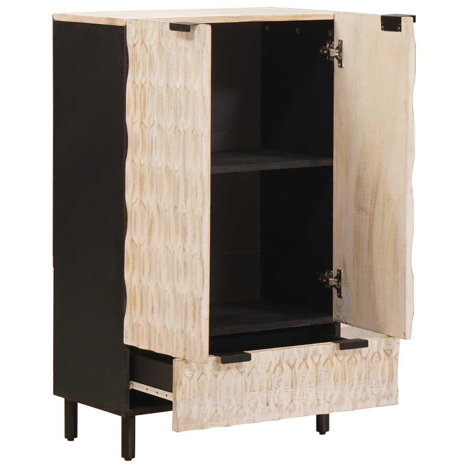 Highboard s ladicama Finš bijelog pranja 60 x 33 x 100 cm
