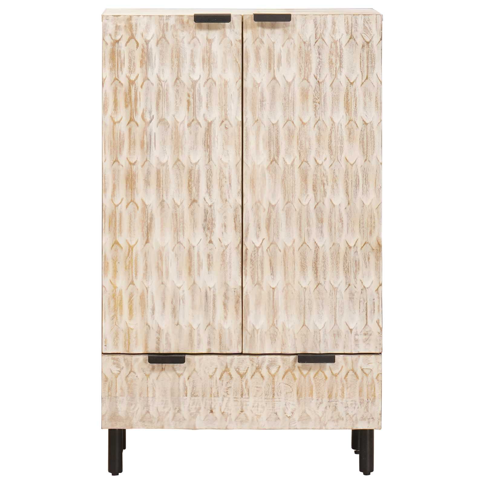 Highboard s ladicama Finš bijelog pranja 60 x 33 x 100 cm