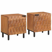Noćni ormar 2 pcs Smeđa 40 x 33 x 46 cm Čvrsto drvo manga