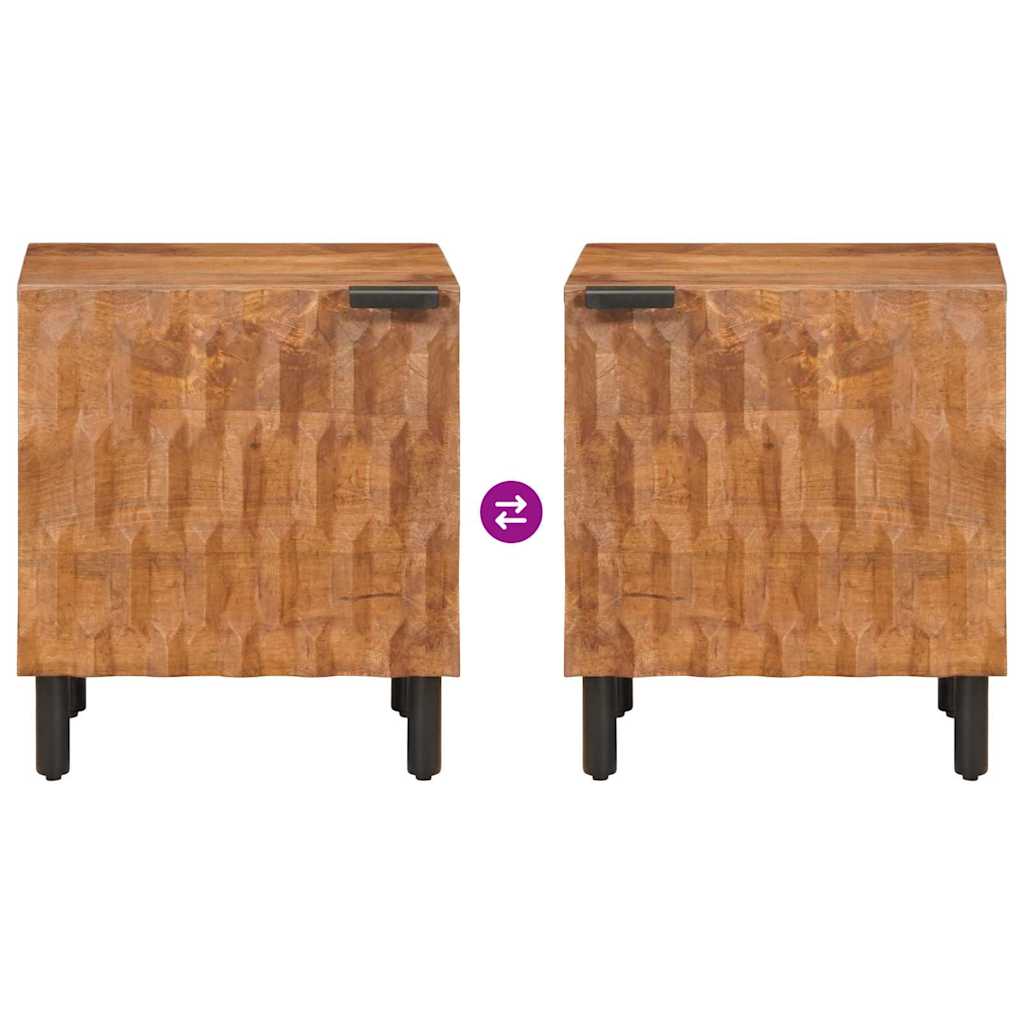 Noćni ormar 2 pcs Smeđa 40 x 33 x 46 cm Čvrsto drvo manga
