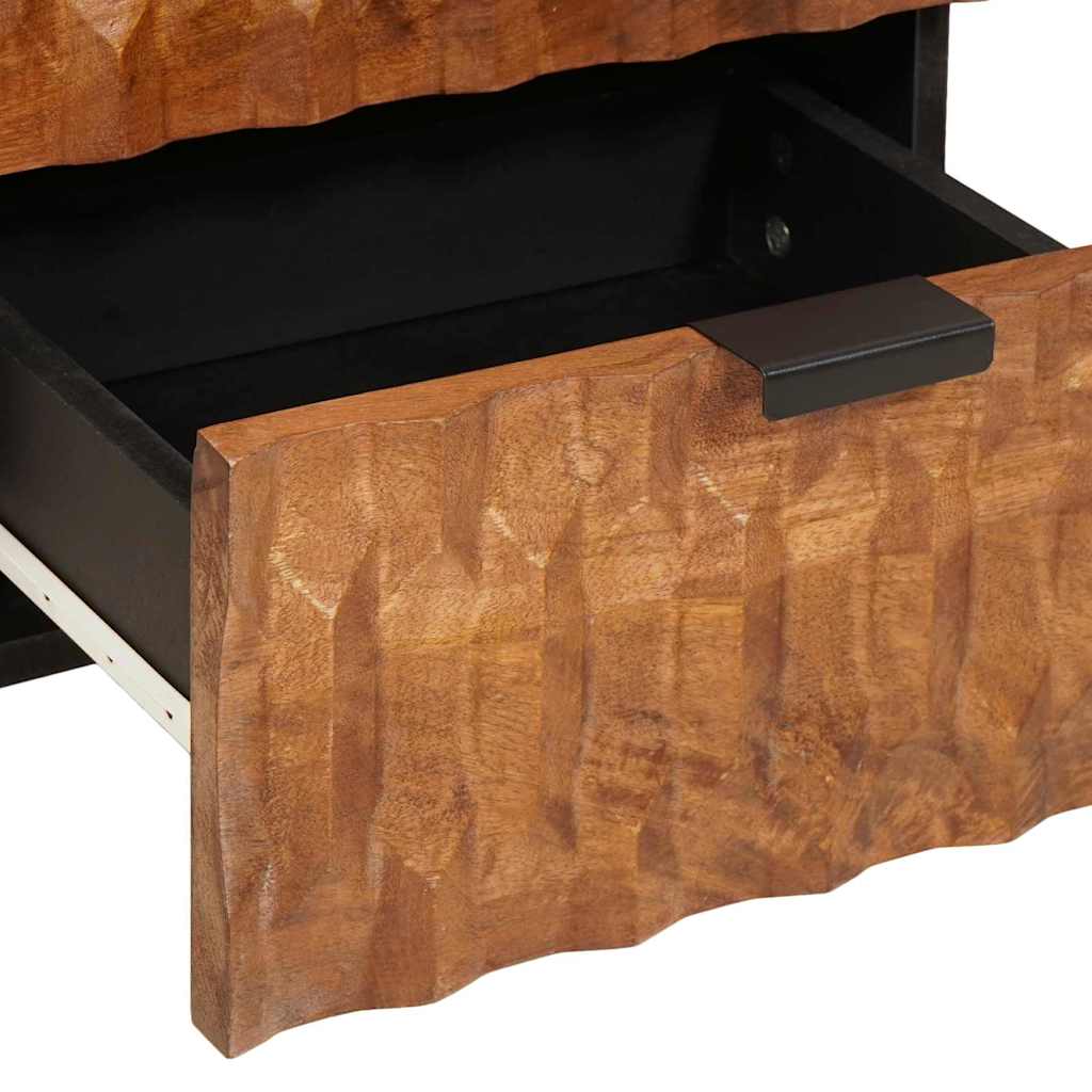 Noćni ormar 2 pcs Smeđa 40 x 33 x 46 cm Čvrsto drvo manga