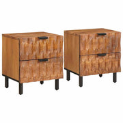 Noćni ormar 2 pcs Smeđa 40 x 33 x 46 cm Čvrsto drvo manga