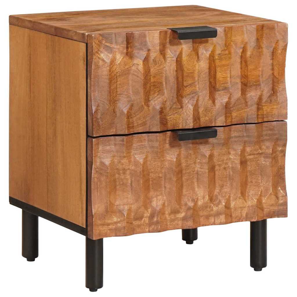 Noćni ormar 2 pcs Smeđa 40 x 33 x 46 cm Čvrsto drvo manga