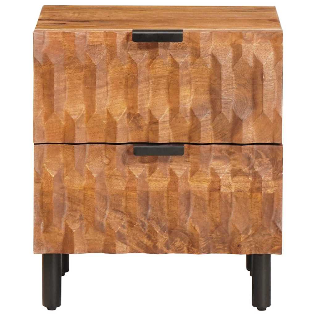Noćni ormar 2 pcs Smeđa 40 x 33 x 46 cm Čvrsto drvo manga