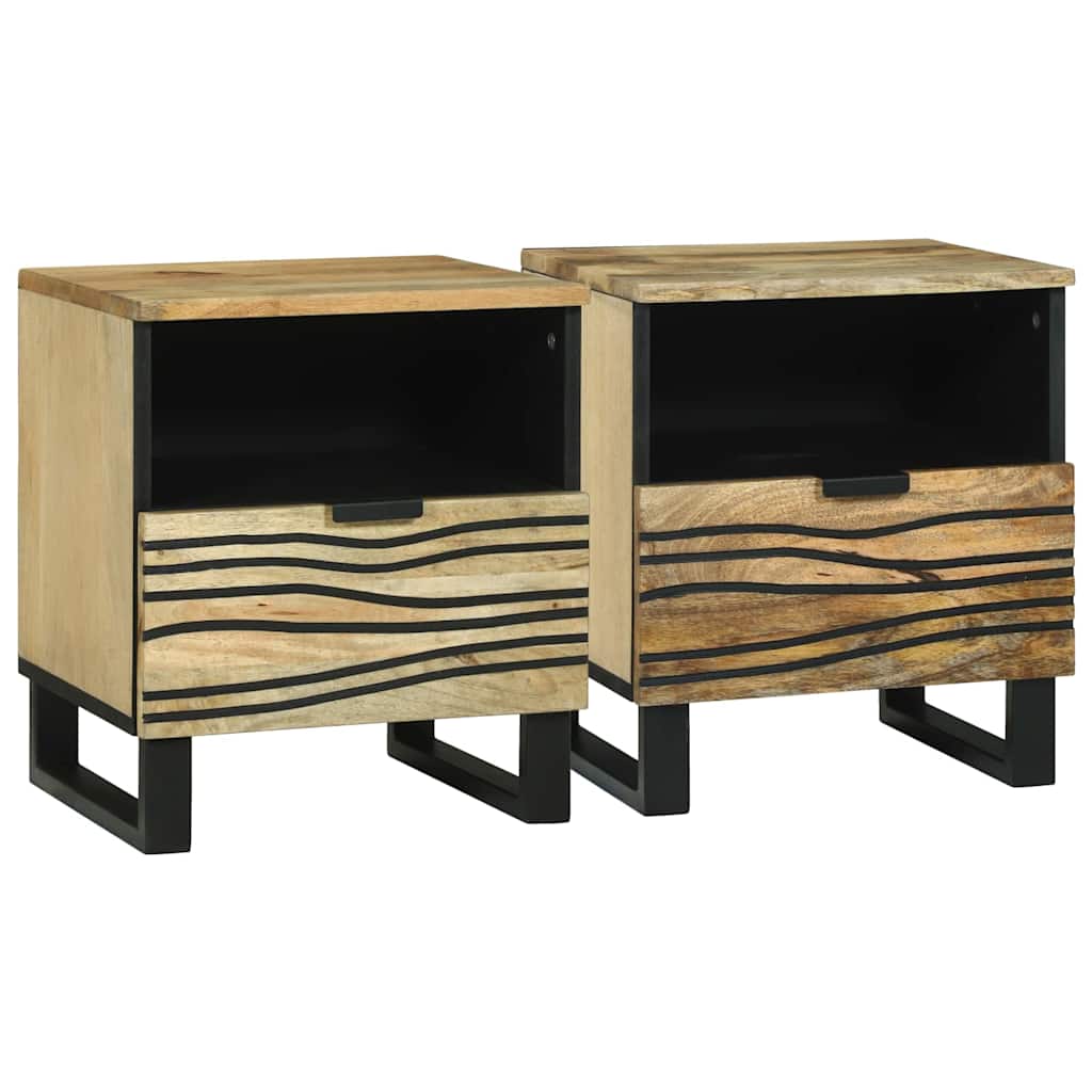 Noćni ormar 2 pcs Prirodna 40 x 33 x 46 cm Konstruirano drvo