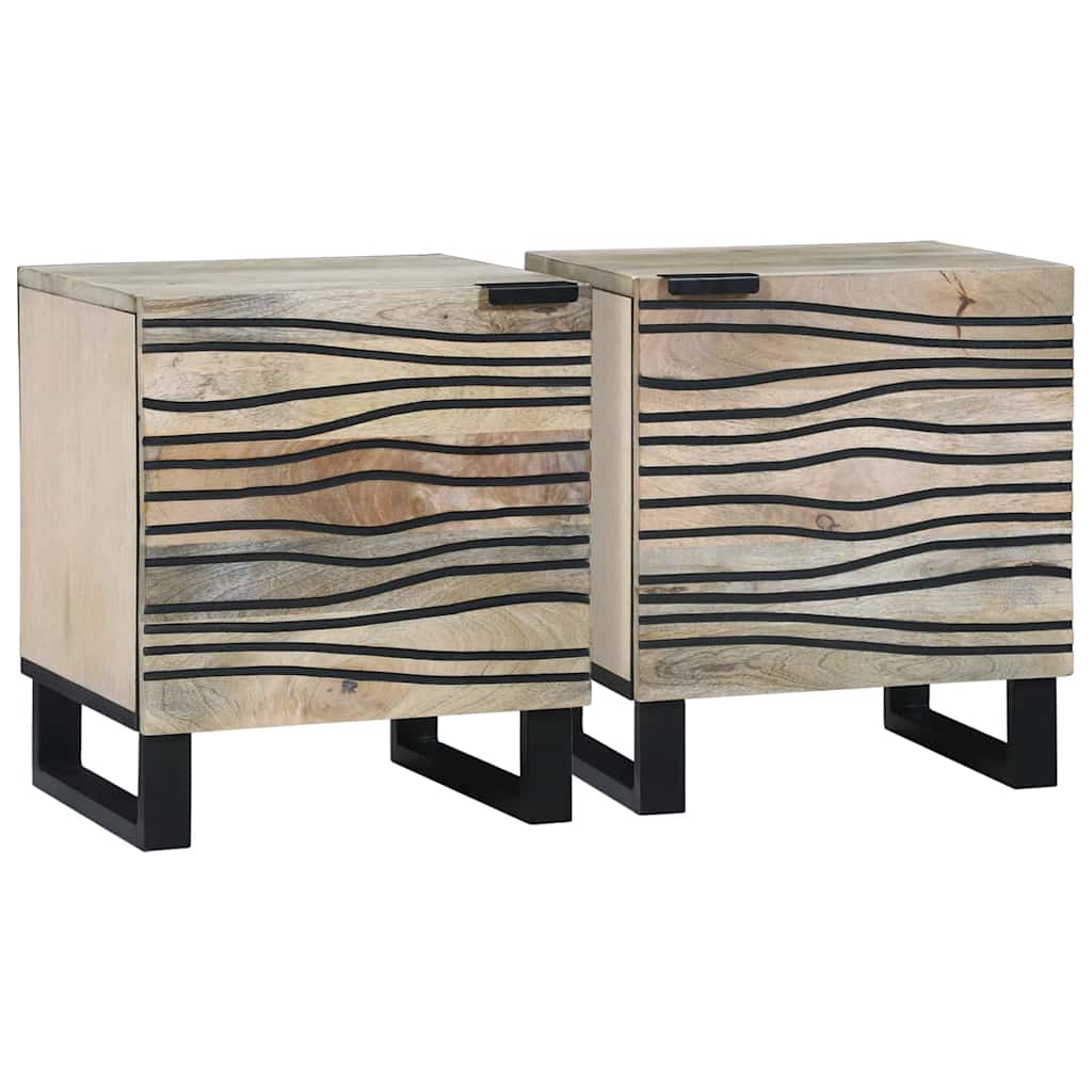 Noćni ormar 2 pcs Bijela 40 x 33 x 46 cm Konstruirano drvo
