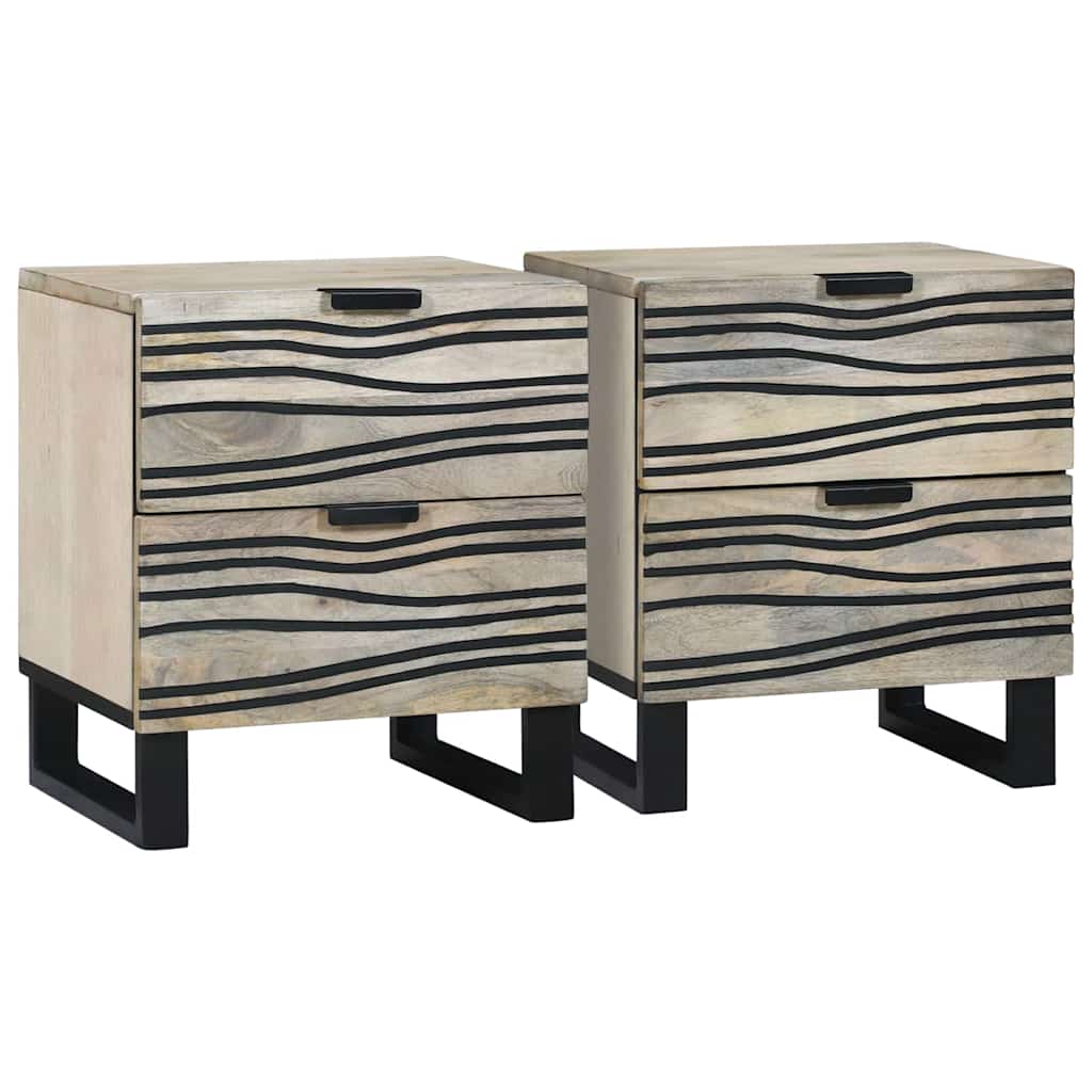 Noćni ormar 2 pcs Bijela 40 x 33 x 46 cm Konstruirano drvo