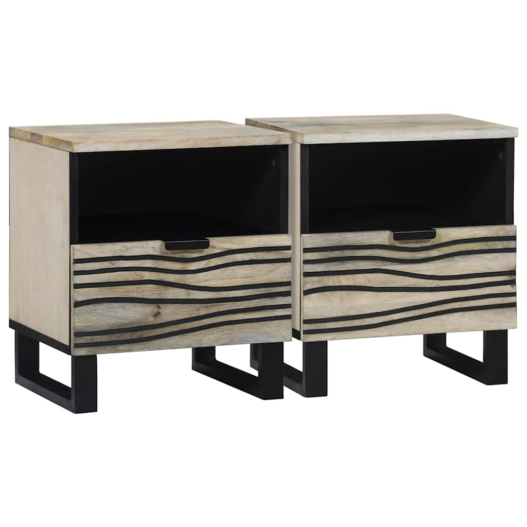 Noćni ormar 2 pcs Bijela 40 x 33 x 46 cm Konstruirano drvo