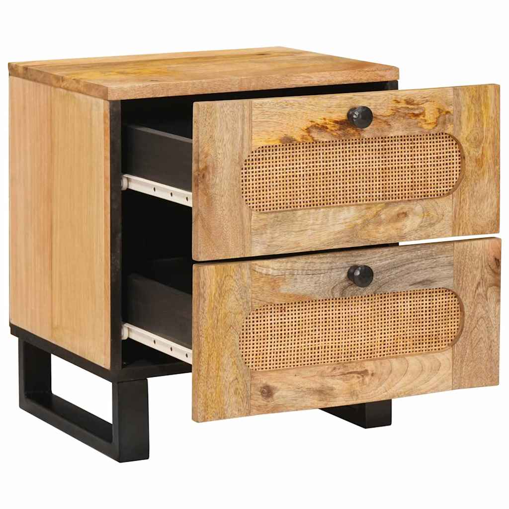 Noćni ormar 2 pcs Prirodna 40 x 33 x 46 cm Čvrsto drvo manga