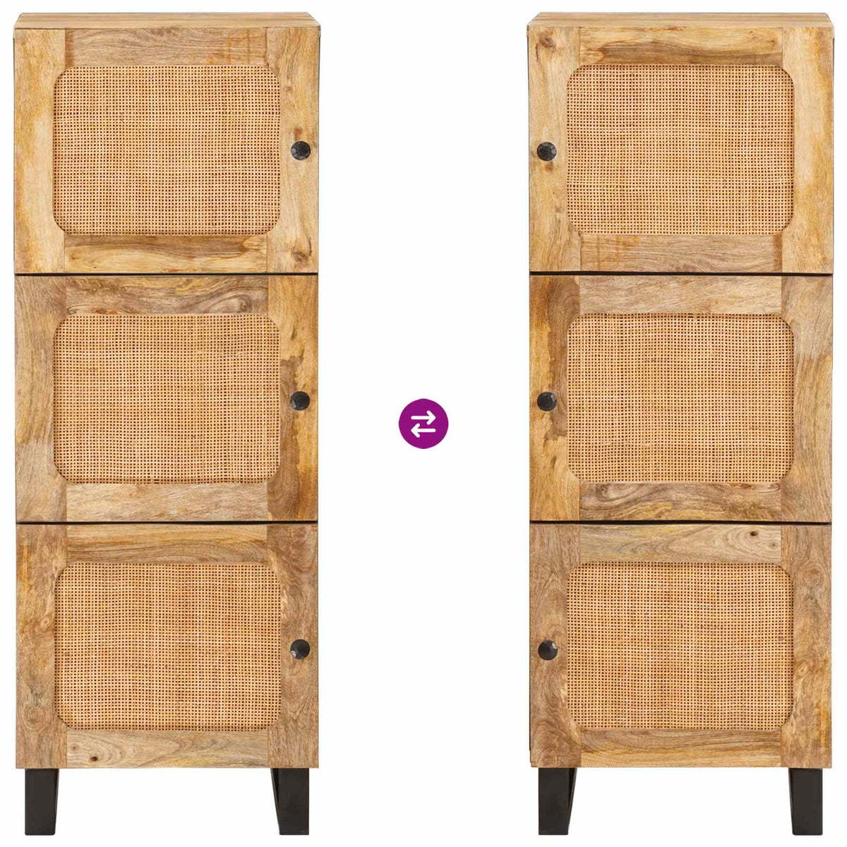 Highboard s pohranom Smeđa 90 x 33 x 75 cm Čvrsto drvo manga