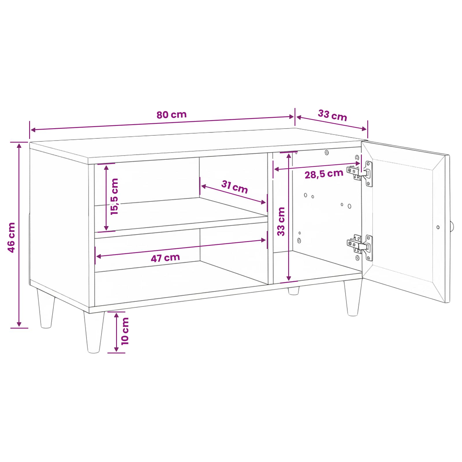 TV Jedinice Svijetlosmeđa 80 x 33 x 46 cm Konstruirano drvo