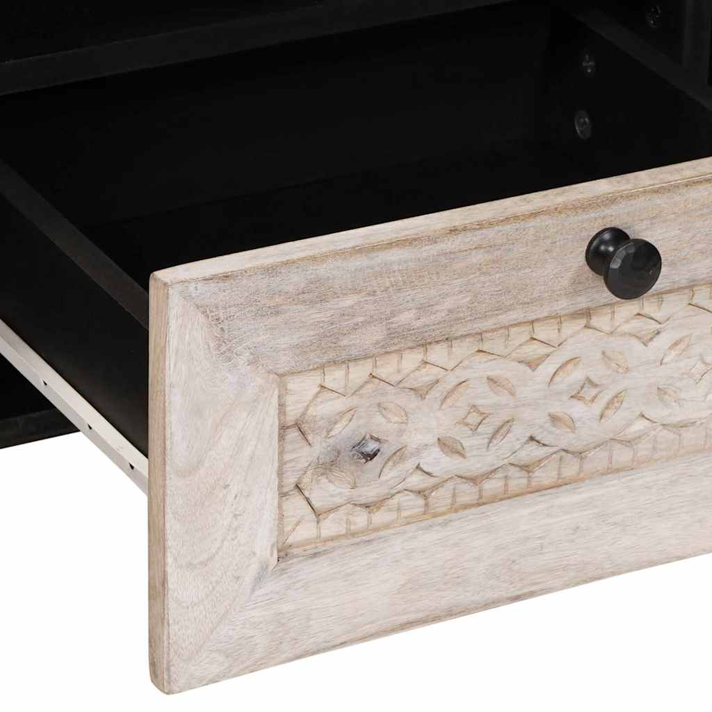 TV ormar Bjeli izbijeljeni 100 x 33 x 46 cm Čvrsto drvo manga