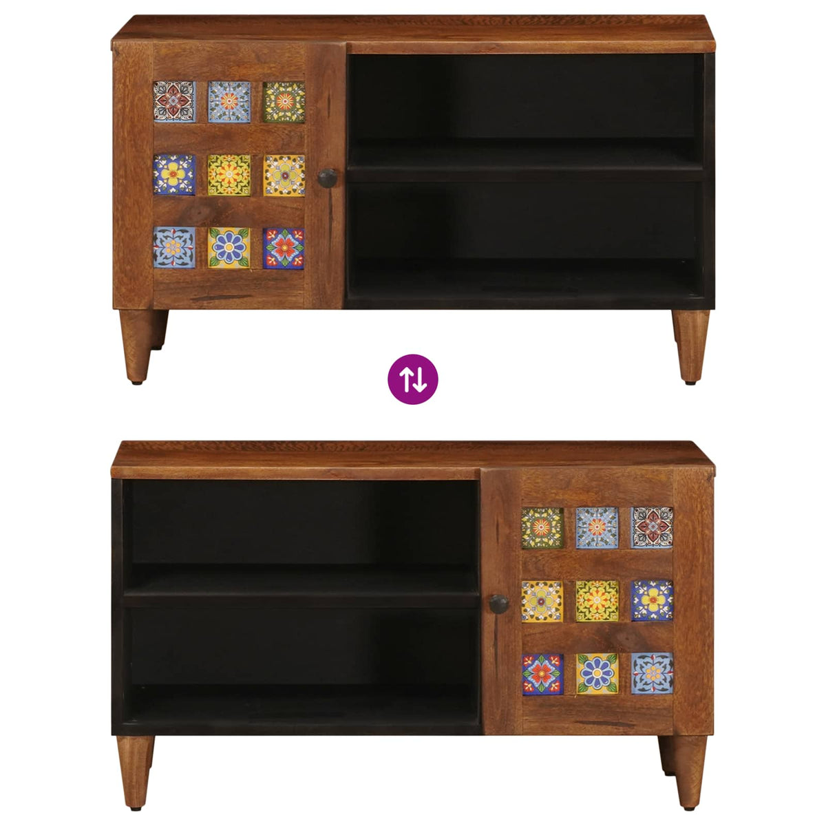 TV ormar s pohranom Orah 80 x 33 x 46 cm Čvrsto drvo manga