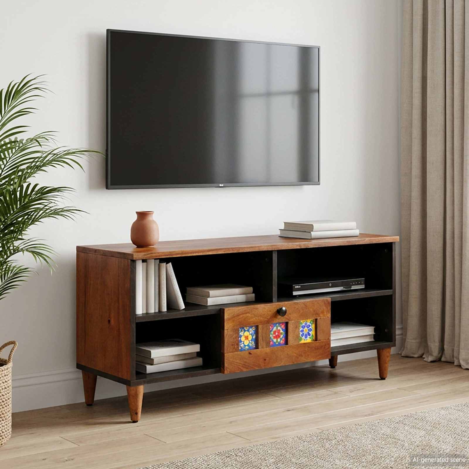 TV ormar s ladicama Orah 100 x 33 x 46 cm Čvrsto drvo manga