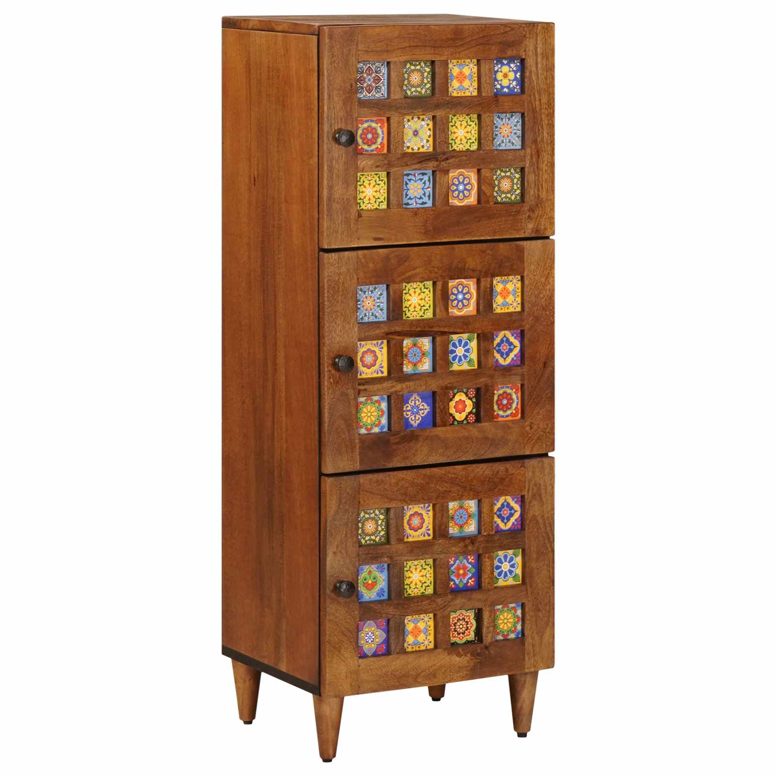 Highboard s pohranom Orah 40 x 33 x 110 cm Čvrsto drvo manga