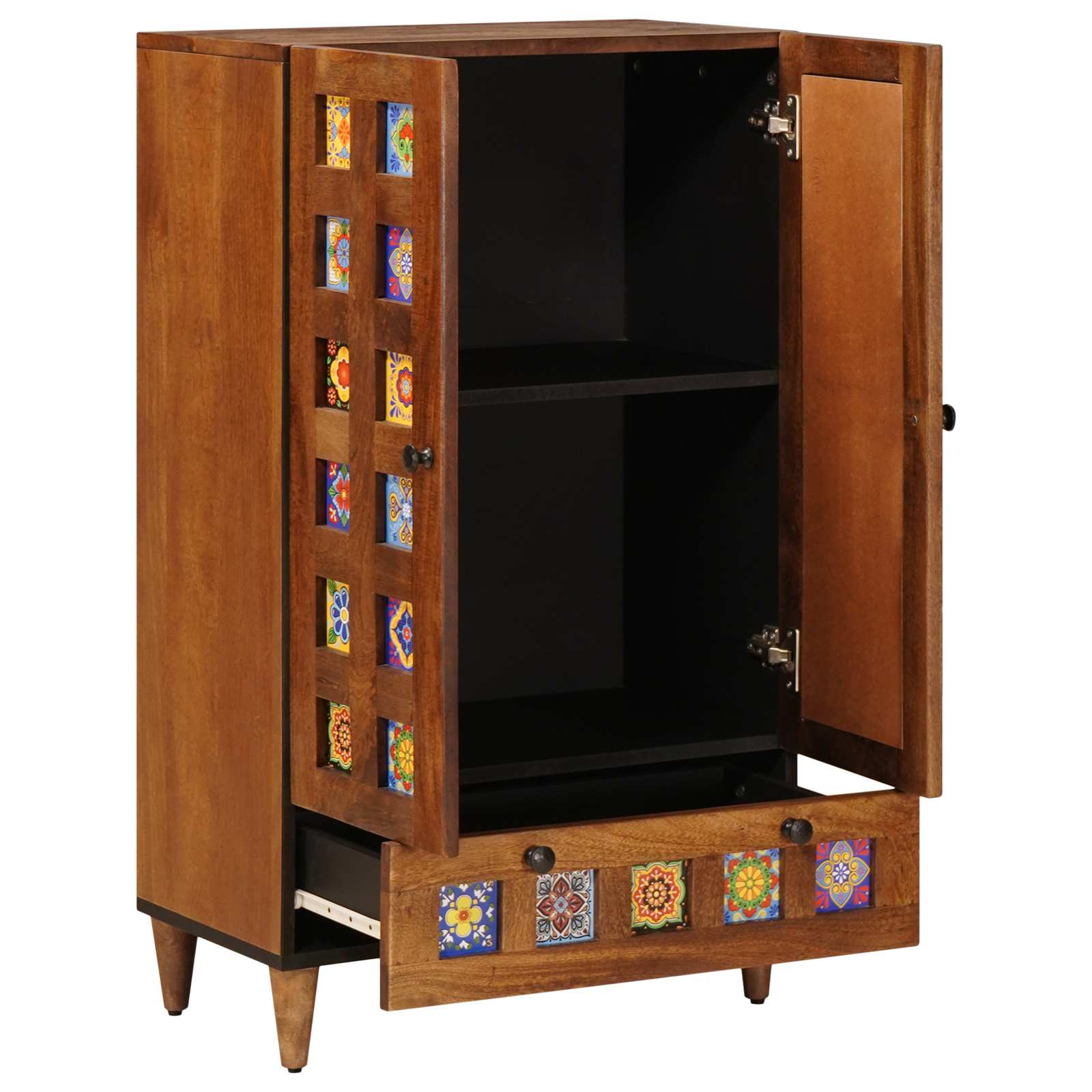 Highboard s ladicama Orah 60 x 33,5 x 100 cm Čvrsto drvo manga