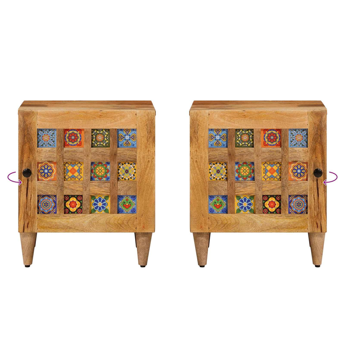 Noćni ormar Prirodna 40 x 33,5 x 46 cm Čvrsto drvo manga
