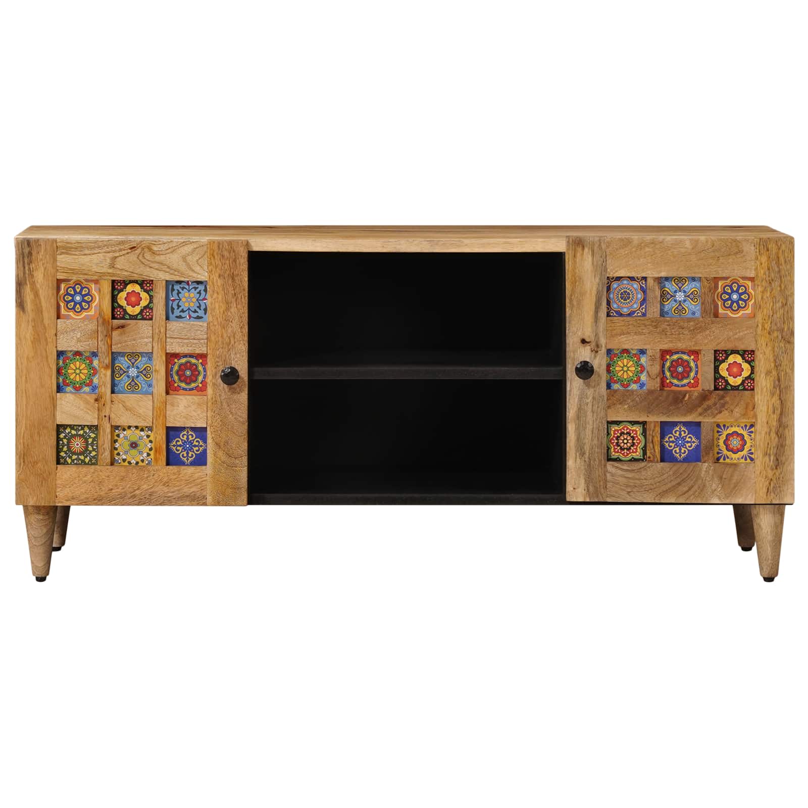 TV ormar s policom Prirodna 105 x 33 x 46 cm Čvrsto drvo manga