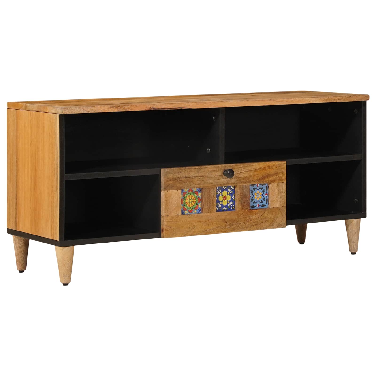 TV ormar s ladicama Prirodna 100 x 33 x 46 cm Čvrsto drvo manga