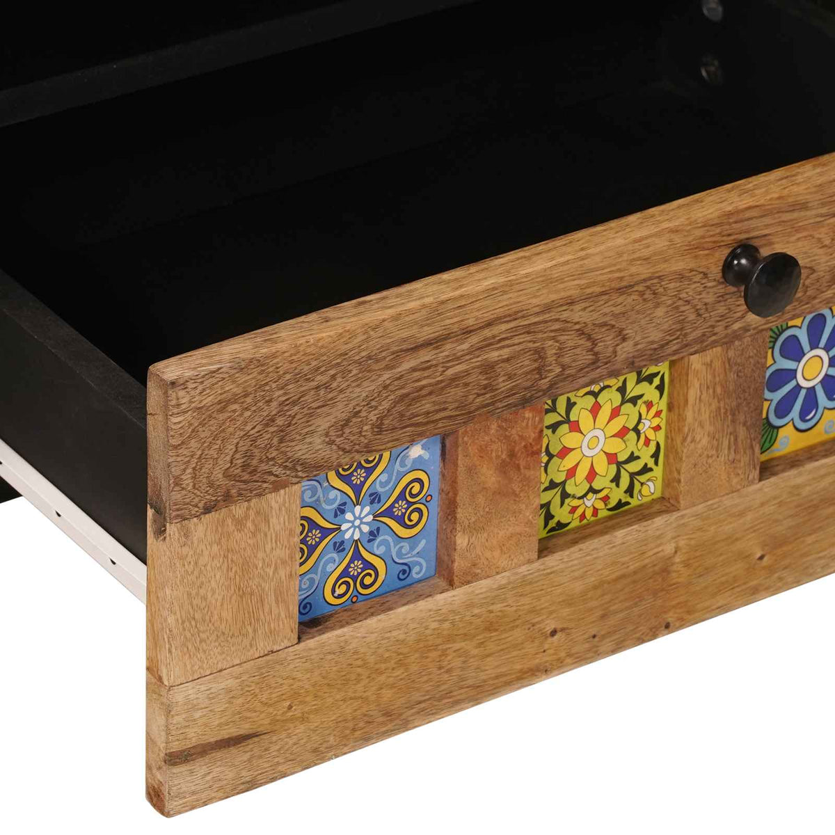 TV ormar s ladicama Prirodna 80 x 33 x 46 cm Čvrsto drvo manga