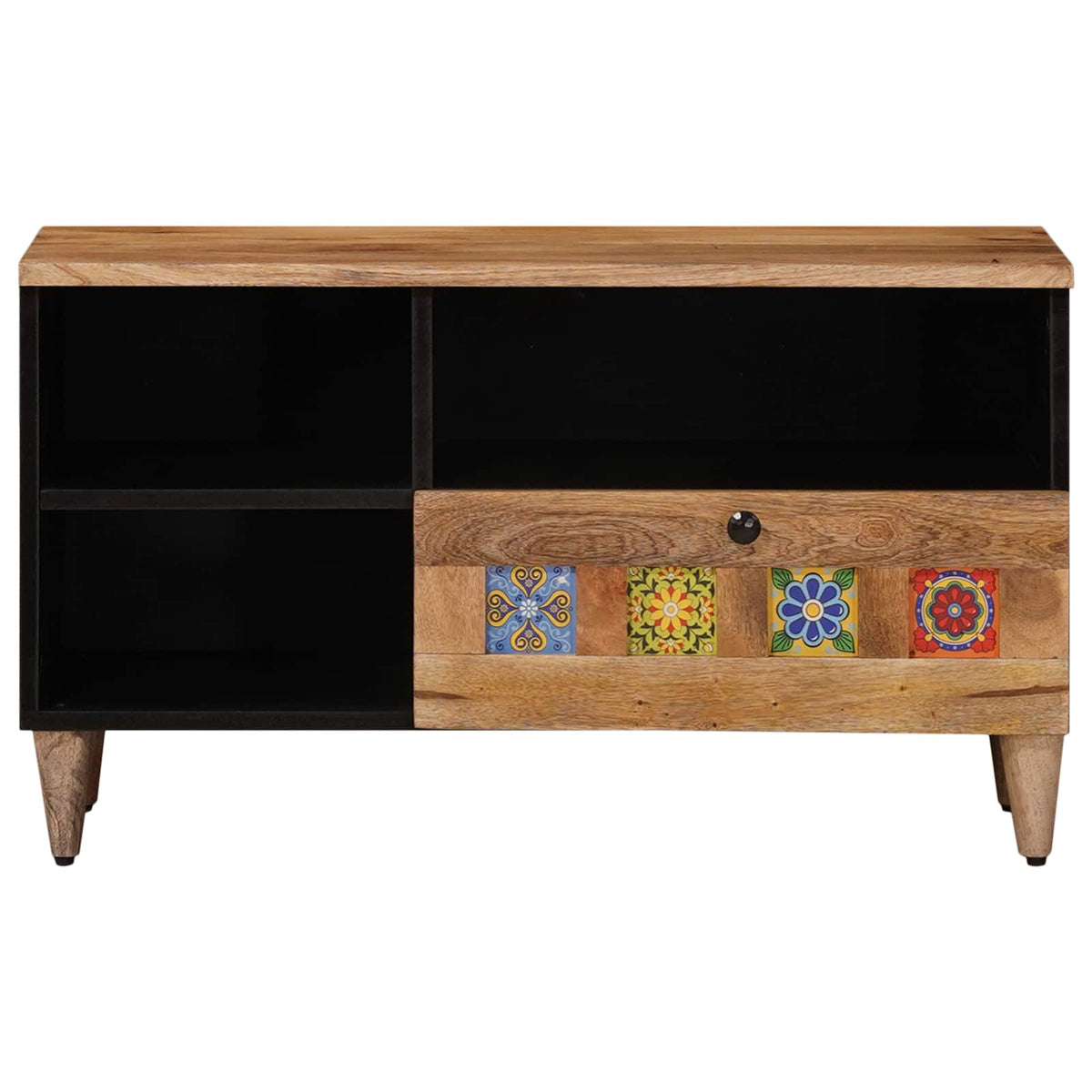 TV ormar s ladicama Prirodna 80 x 33 x 46 cm Čvrsto drvo manga