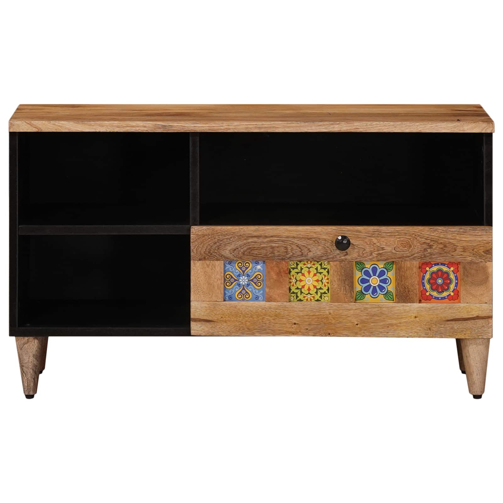 TV ormar s ladicama Prirodna 80 x 33 x 46 cm Čvrsto drvo manga
