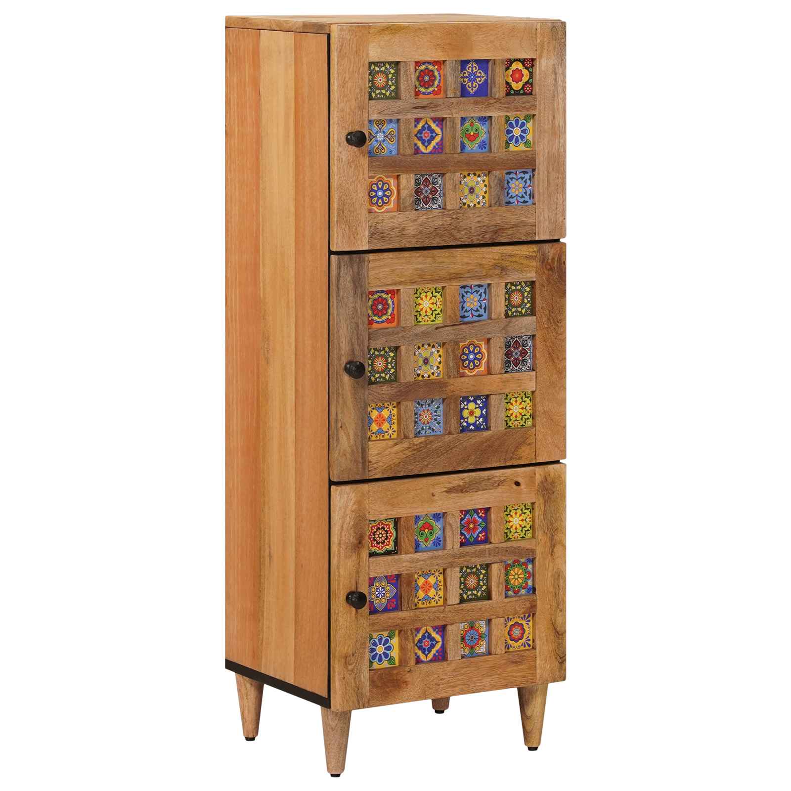 Highboard s vratima Prirodna 40 x 33 x 110 cm Čvrsto drvo manga