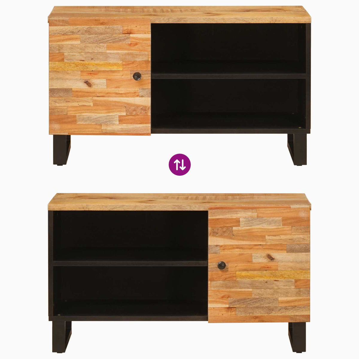 TV ormar s policom Smeđa 80 x 33 x 46 cm Čvrsto drvo manga