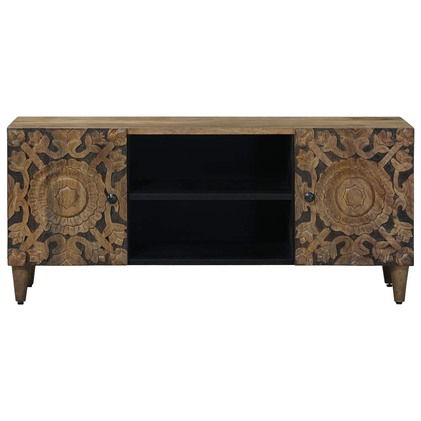 TV ormar s pohranom Smeđa 105 x 33,5 x 46 cm Čvrsto drvo manga