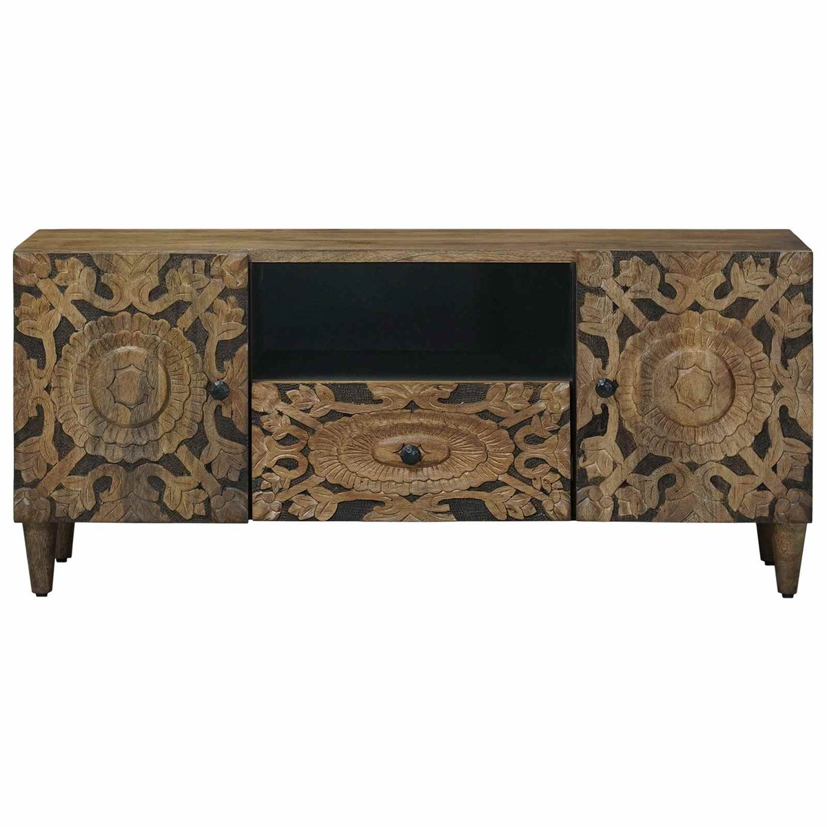 TV ormar s ladicama Smeđa 105 x 33,5 x 46 cm Čvrsto drvo manga
