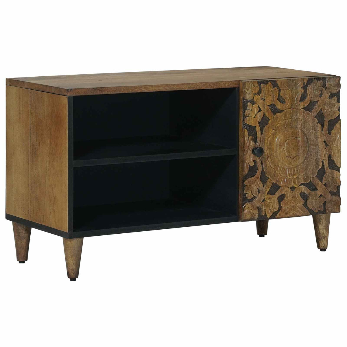 TV ormar s policom Smeđa 80 x 31,5 x 46 cm Čvrsto drvo manga