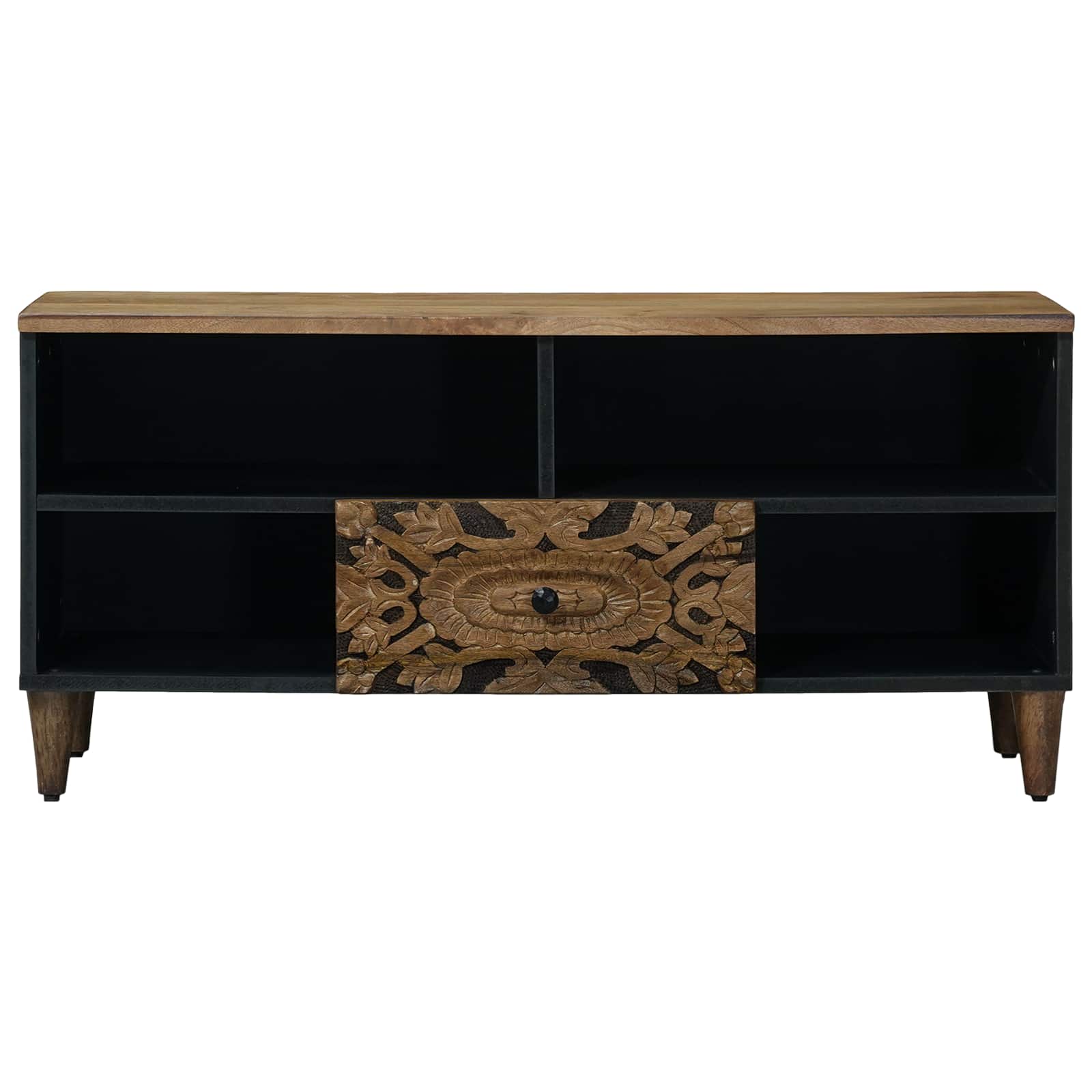 TV ormar s ladicama Smeđa 100 x 33,5 x 46 cm Čvrsto drvo manga