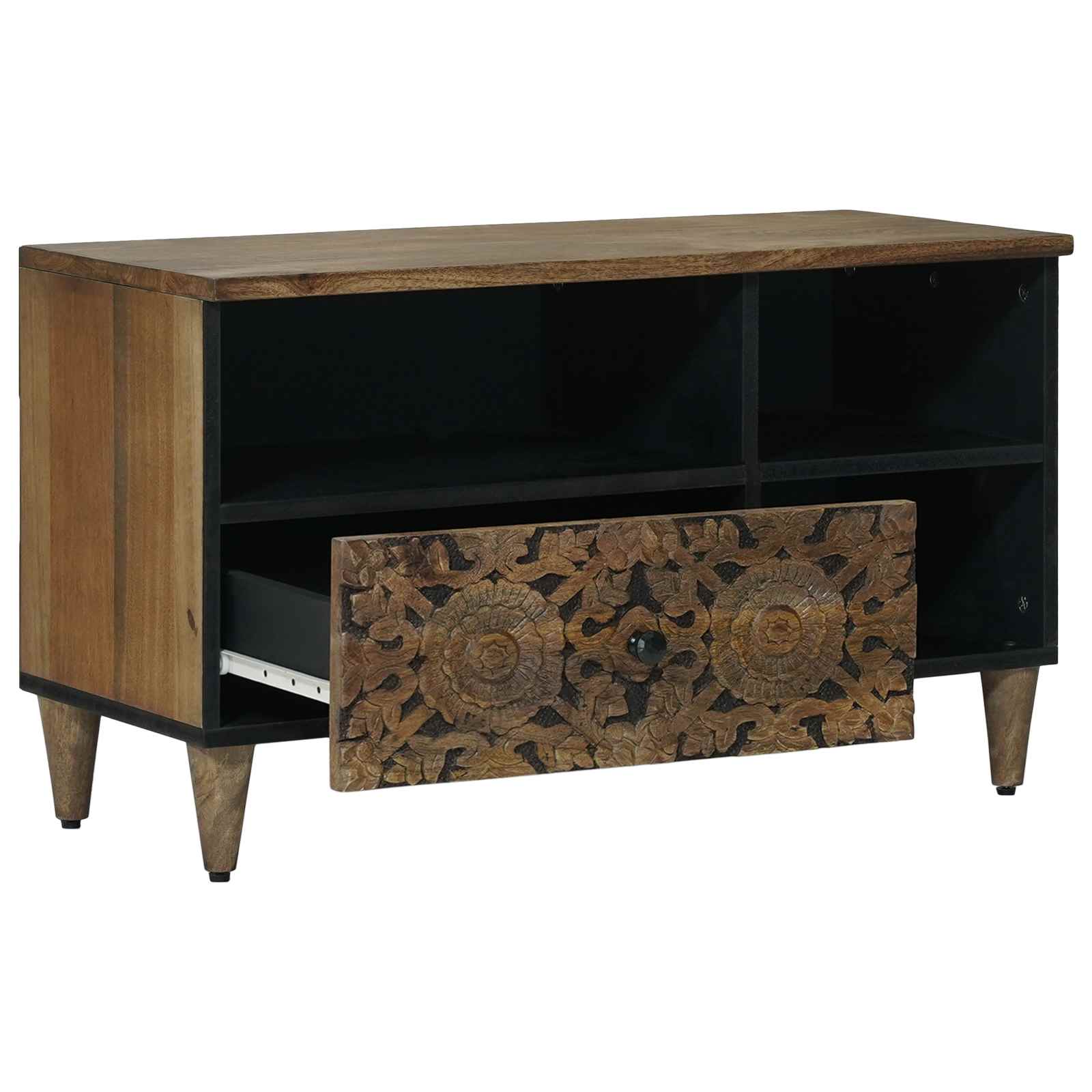 TV ormar s ladicama Smeđa 80 x 33,5 x 46 cm Čvrsto drvo manga
