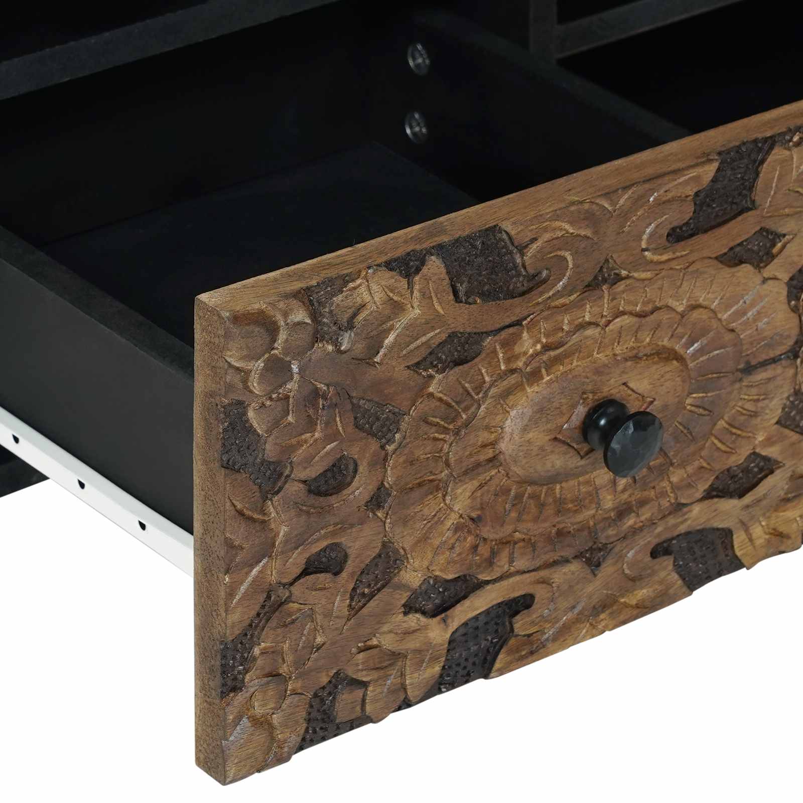 TV ormar s ladicama Smeđa 100 x 33,5 x 46 cm Čvrsto drvo manga