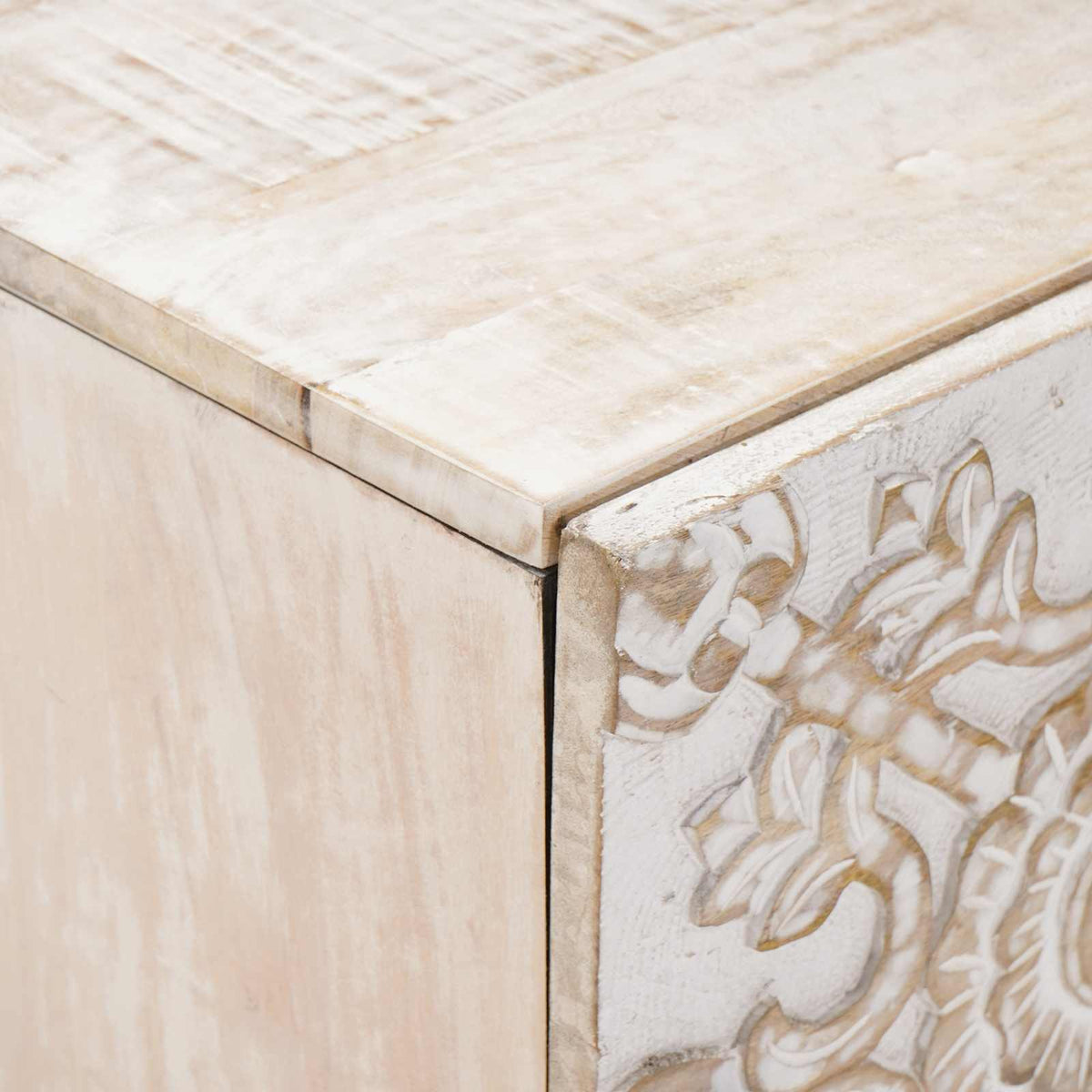 Noćni ormar 2 pcs Bijelo 40 x 33,5 x 46 cm Čvrsto drvo manga
