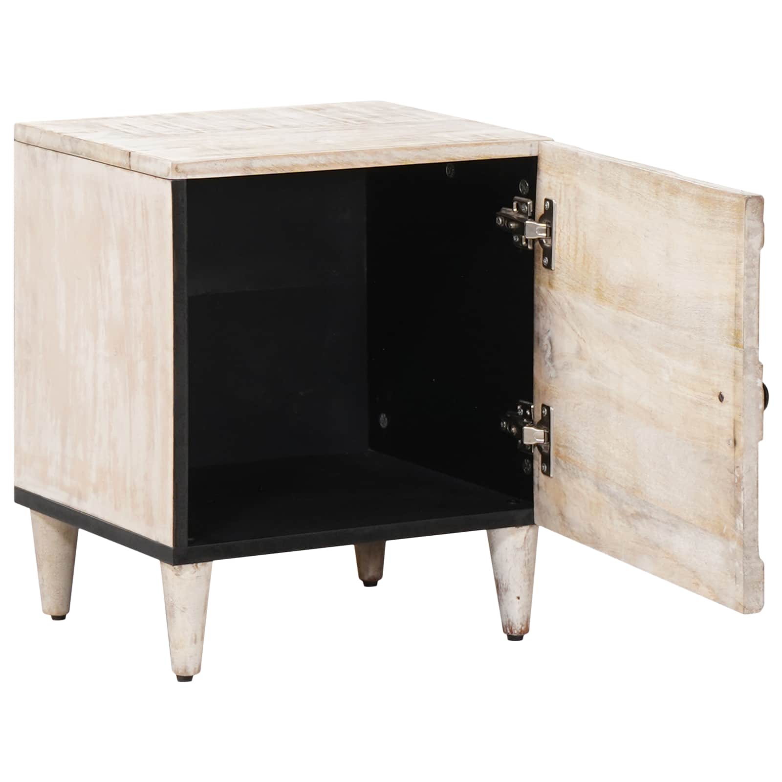 Noćni ormar 2 pcs Bijelo 40 x 33,5 x 46 cm Čvrsto drvo manga