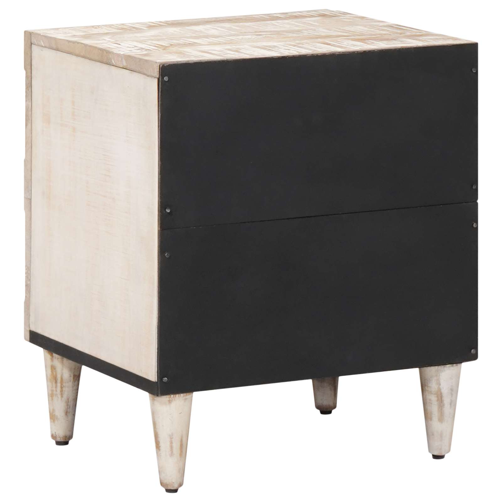 Noćni ormar 2 pcs Bijelo 40 x 33,5 x 46 cm Čvrsto drvo manga