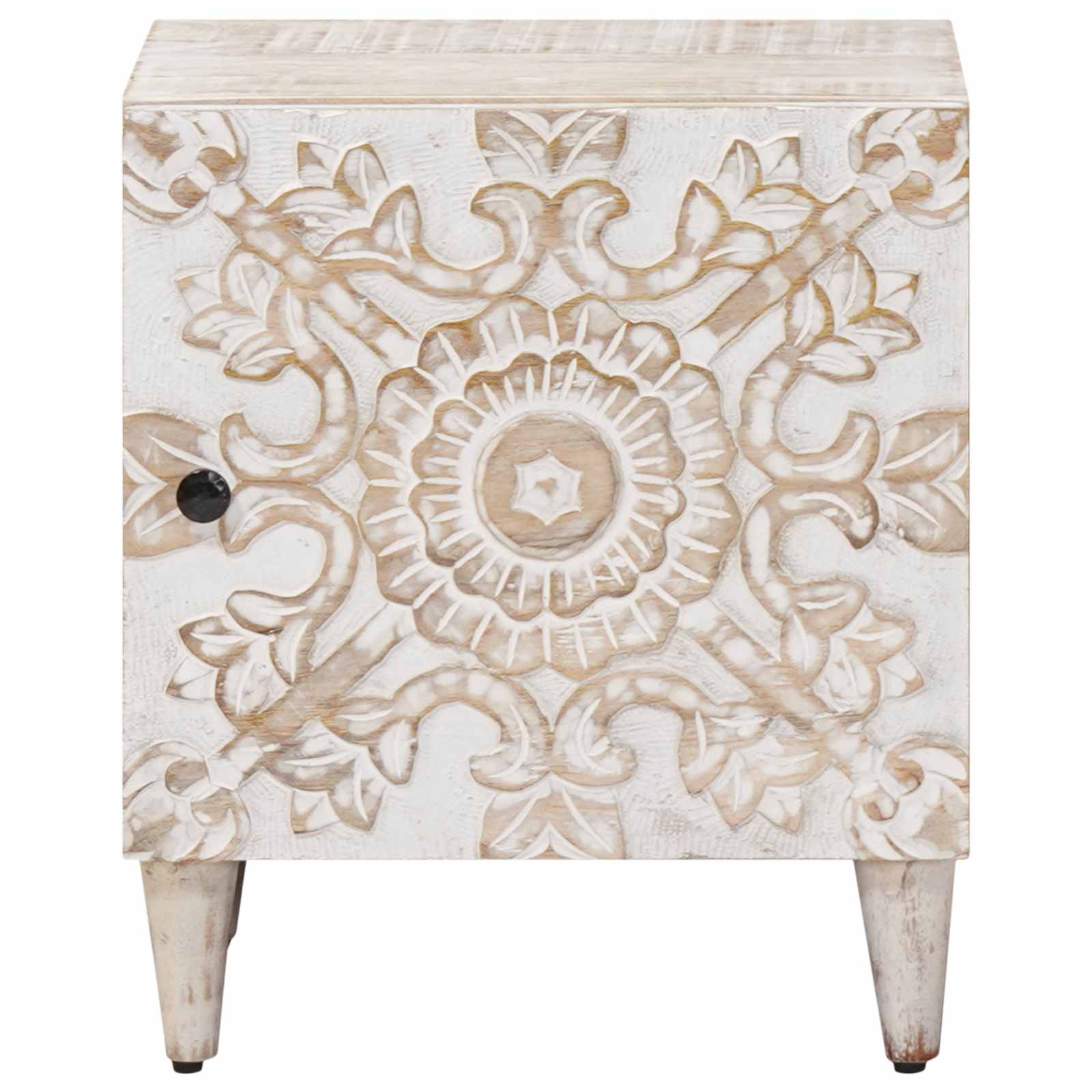 Noćni ormar 2 pcs Bijelo 40 x 33,5 x 46 cm Čvrsto drvo manga