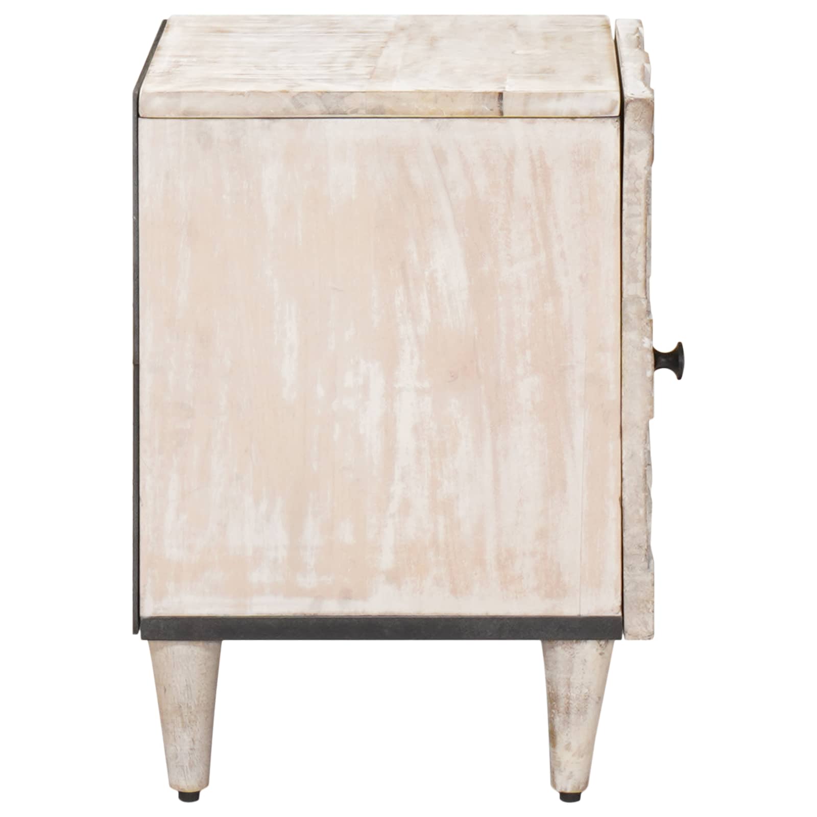 Noćni ormar 2 pcs Bijelo 40 x 33,5 x 46 cm Čvrsto drvo manga