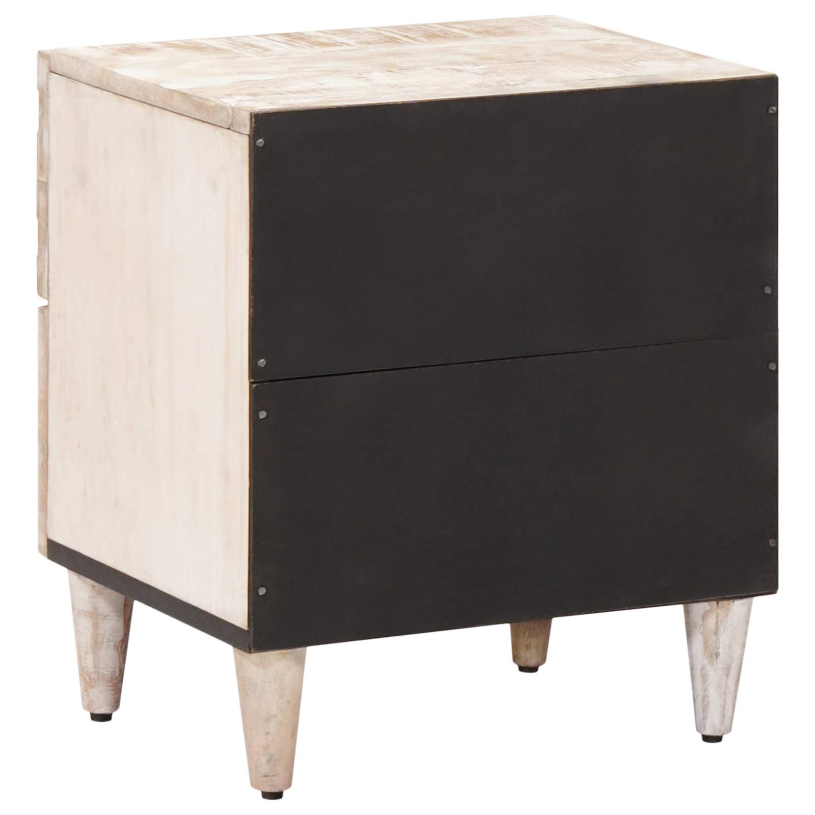 Noćni ormar 2 pcs Bijelo 40 x 33,5 x 46 cm Čvrsto drvo manga