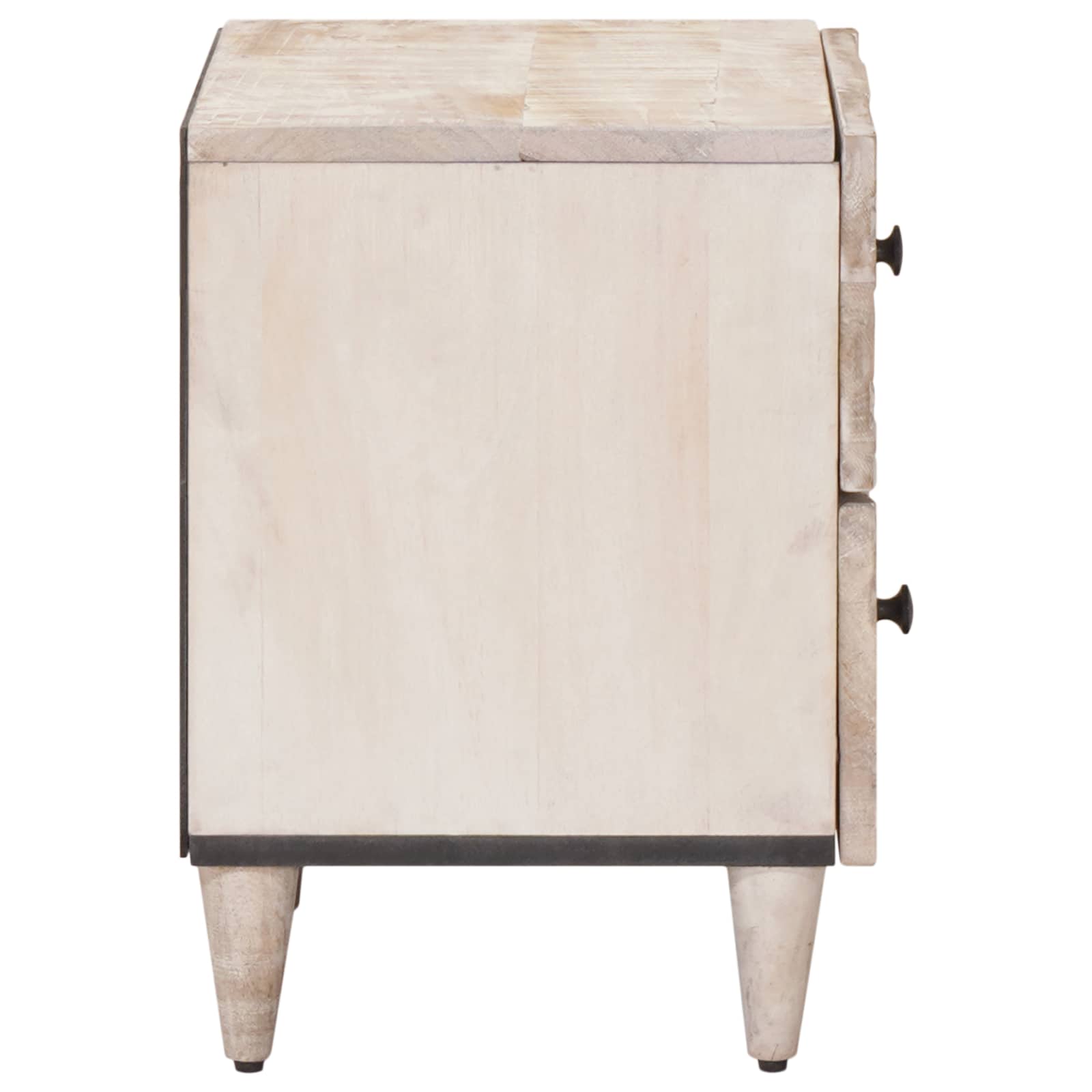 Noćni ormar 2 pcs Bijelo 40 x 33,5 x 46 cm Čvrsto drvo manga
