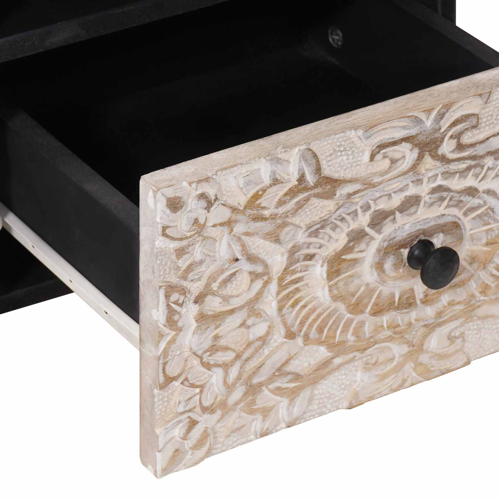 TV ormar s pohranom Bijelo 70 x 33,5 x 46 cm Čvrsto drvo manga