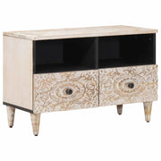 TV ormar s pohranom Bijelo 70 x 33,5 x 46 cm Čvrsto drvo manga