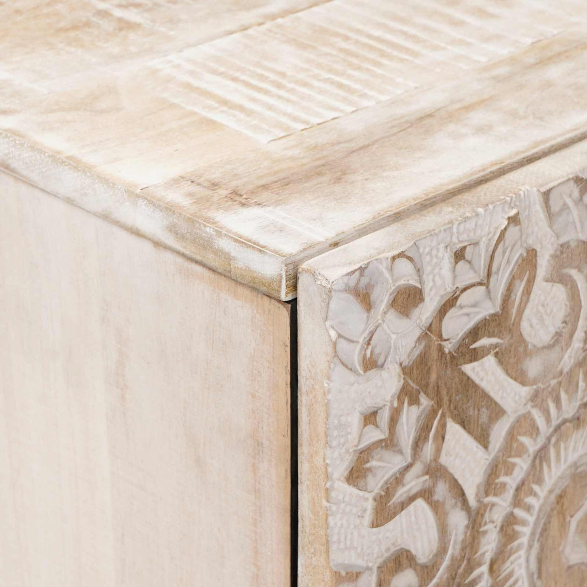 Sideboard za Pohranu Bijelo 60 x 33,5 x 75 cm Čvrsto drvo manga