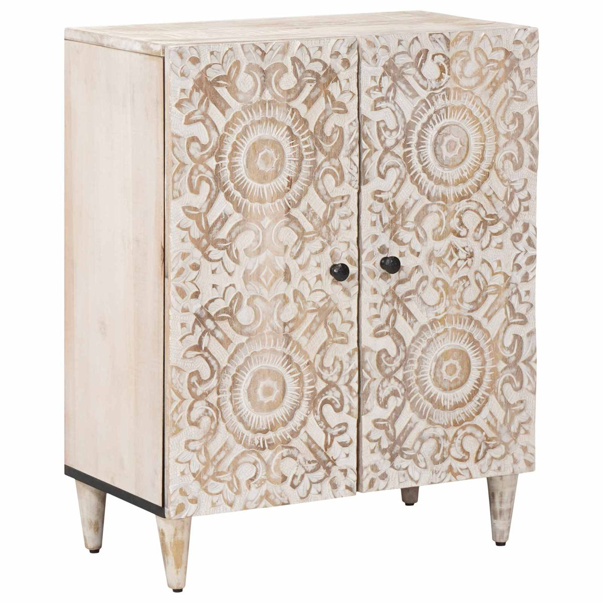 Sideboard za Pohranu Bijelo 60 x 33,5 x 75 cm Čvrsto drvo manga
